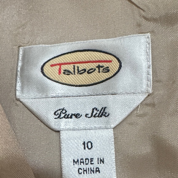 Silk Talbots Tan Wedding Dress with Jacket - Picture 4 of 8